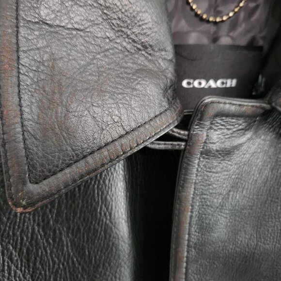 COACH Leather Peacoat Size M (Oversized) - Picture 9 of 15